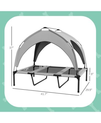 Elevated Dog Bed with Canopy, Raised Outdoor Pet Bed for Camping