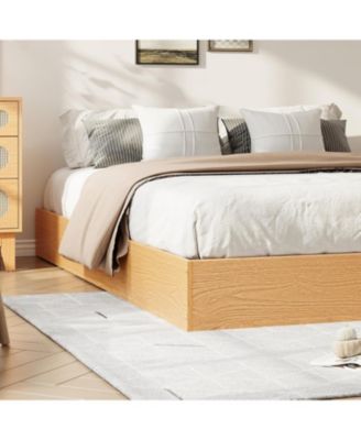 Wood Platform Bed Frame, Solid Pine Frame with Slats, No Box Spring Needed,Bedroom Furniture