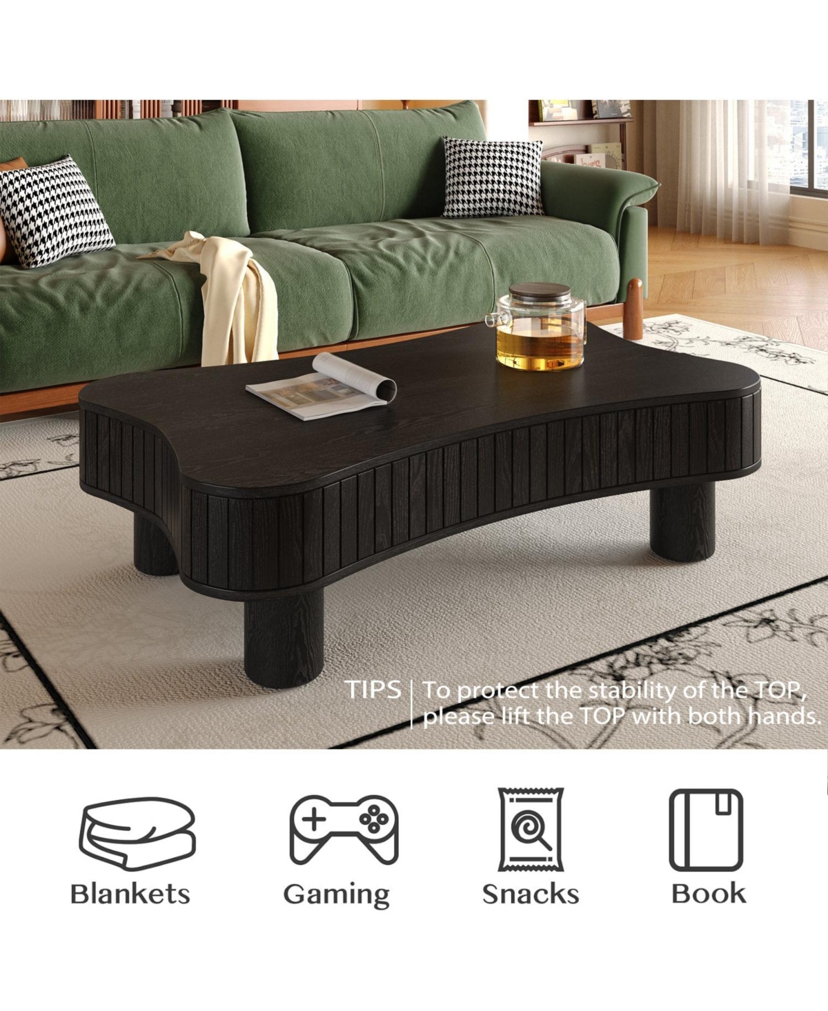 Boyel Living Lift Top Coffee Table for Room 42 Inches with Hidden Storage and Silent Hydraulic