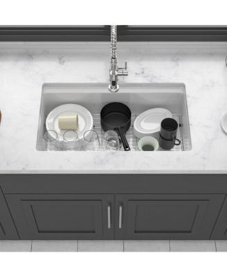 Porcelain Ceramic Single Bowl Dual Mount Undermount Workstation Kitchen Sink