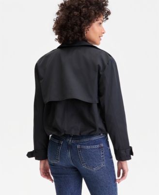 Women's Bubble-Hem Cropped Trench Jacket