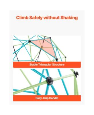 Climbing Dome, 10FT Geometric Dome Climber with Saucer Swing