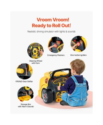 Engine Toy, 60 Pieces, Kids Mechanic Car Repair Set with Removable Parts, Lights and Sounds, Steering Wheel and Horn