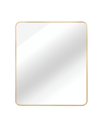30 "x36" Rectangular Bathroom Mirror, Modern Wall Mounted Vanity Mirror with Shatterproof Film, Hangs Horizontally or Vertically (Gold)