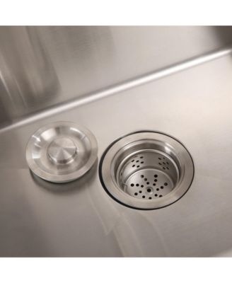 24inch Silver Brushed Stainless Steel Washing Sink with Faucet Hoses Drain Head Only 12 Gauge Noise Reducing Pads