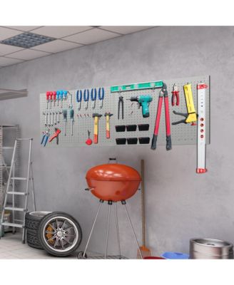 24"x16" Pegboard Wall Organizer 128 PC Kit, Gray