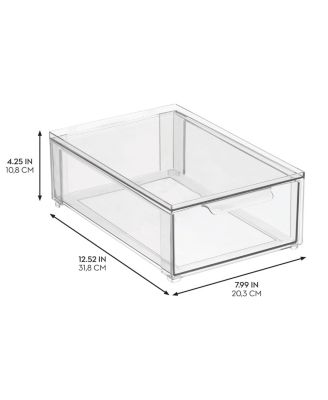 Stackable Pull-Out Sliding Storage Drawer - Set of 4 - Clear