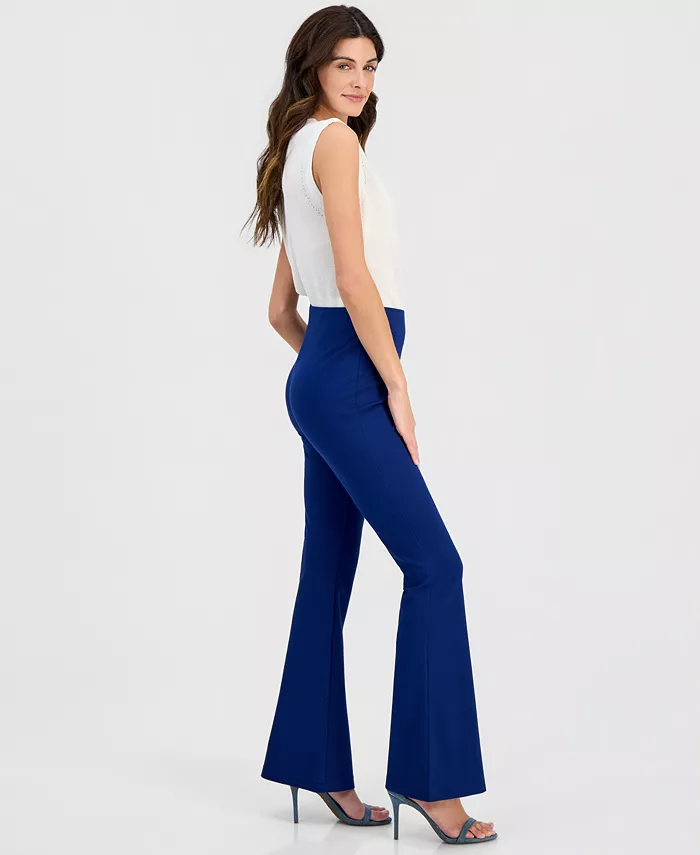 Women's High-Rise Ponte Flare-Hem Pants - thumbnail 8