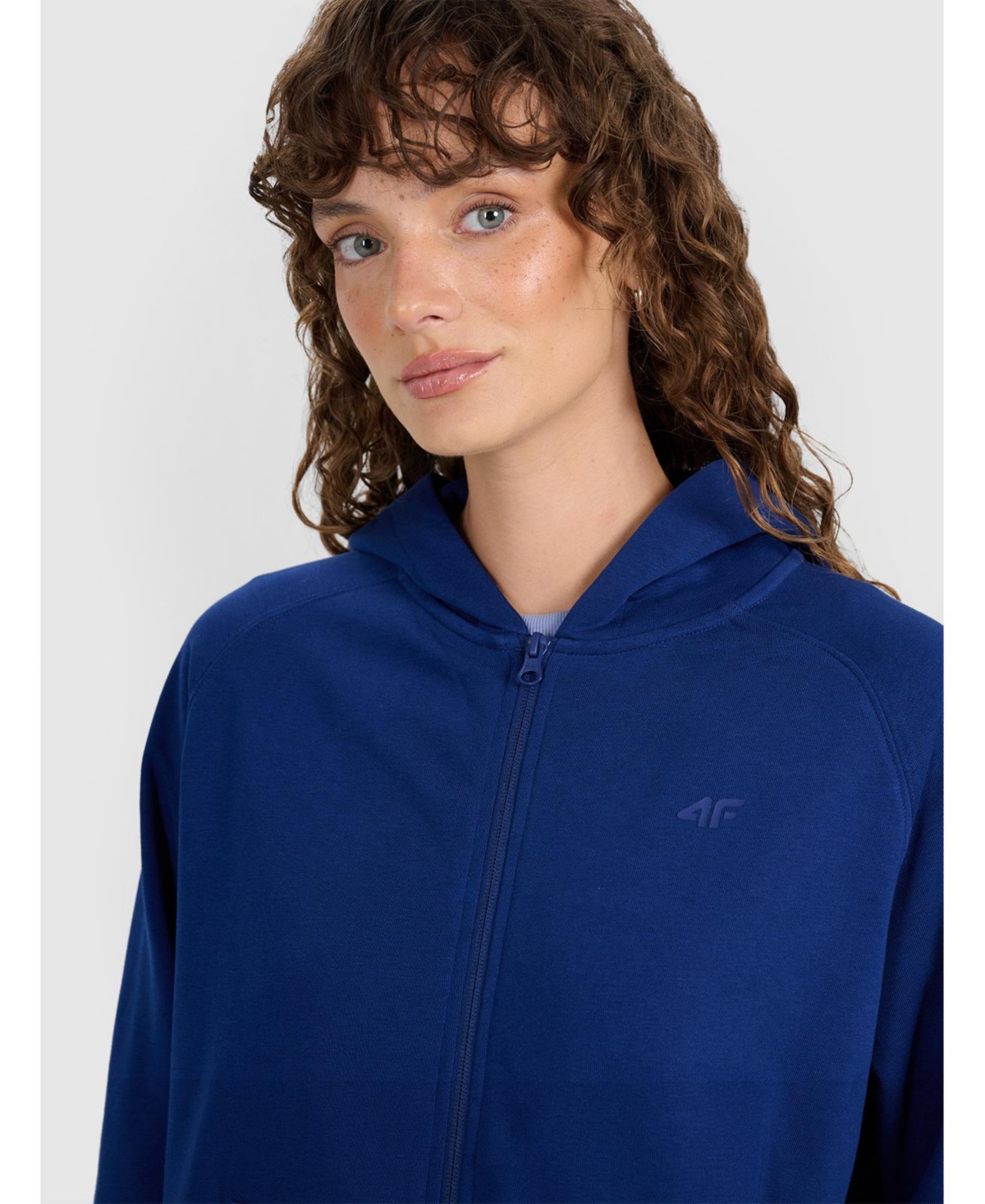 4F Women's zip-up hoodie - navy blue