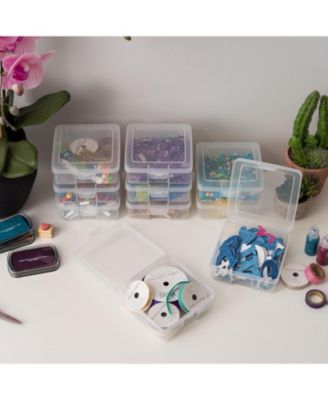 USA Pencil Case Box Storage Container for Organizing with Snap Lid, 18-Pack, Big capacity Stackable Plastic Pen Pouch for Craft Hobby Art