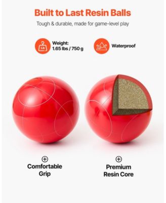 Outdoor Bocce Ball Game Set with Resin Balls Carry Bag and Accessories