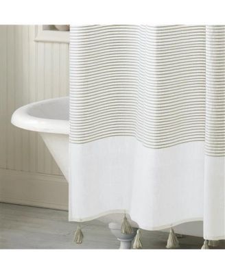 72-inch and White Stripes Cotton Shower Curtain