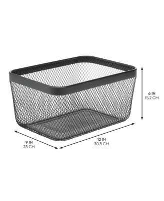 Metal Mesh Pantry Basket for Kitchen Storage - Set of 4 - Black
