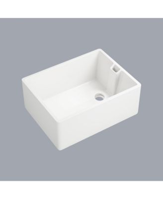 23.6x18inch White Ceramic Kitchen Sink Single Bowl High Temperature Firing Durable
