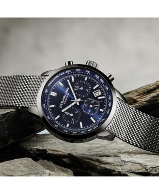 Chronoport 4082 Men s Quartz Chronograph Watch, 44mm Stainless Steel Mesh Bracelet