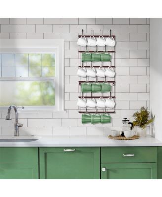 Small 6-Tier Metal Mug Rack Organizer - for Home, Kitchen & Bar, Coffee Station (Holds 21)