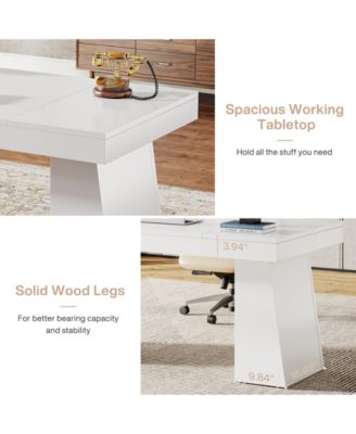 55" Executive Wooden Desk with Double Pedestal