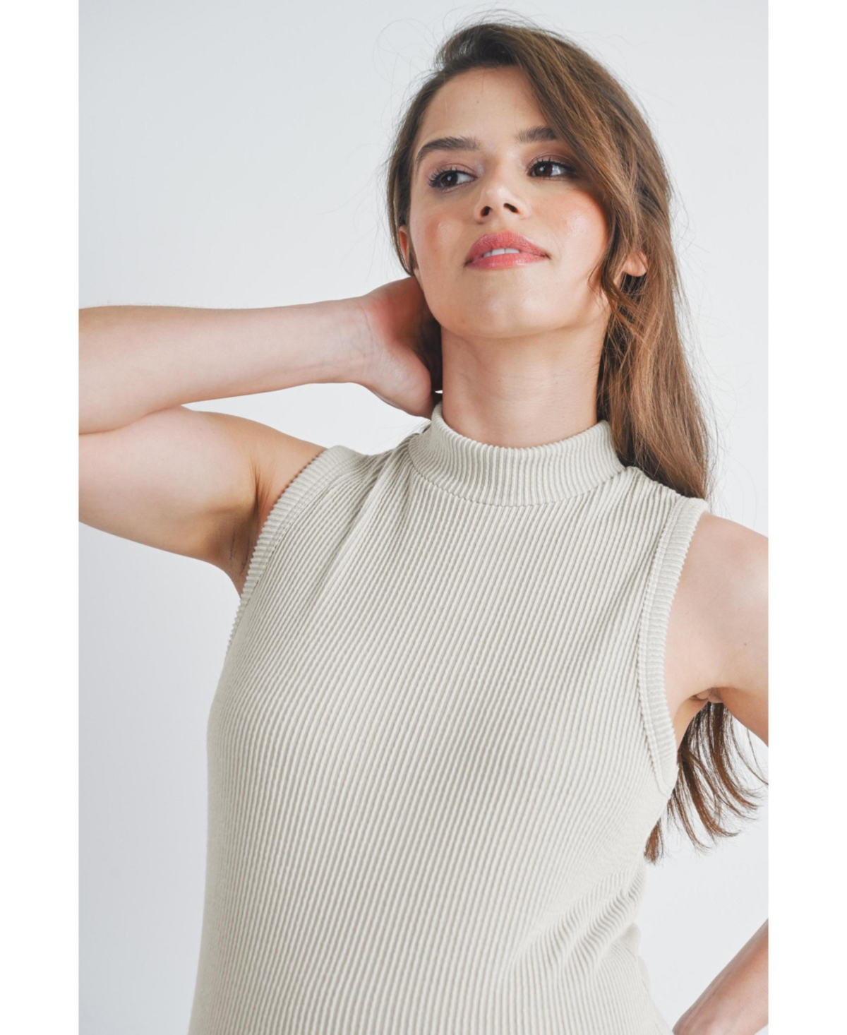 Hello Miz Maternity Sleeveless Mock Neck Tank Top