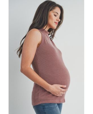 Maternity Sleeveless Mock Neck Tank Top