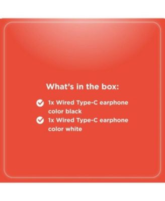 2 Pack (1 Gray and 1 White) In-Ear Earphones with Type-C Inputs For All Smart Phones