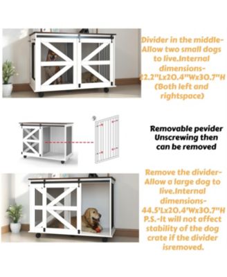 Dog Crate with Flip-Top Feeding Door, Dual-Access in White