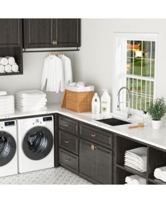 huluwat 24x18x12 Inch Undermount Gunmetal Black Laundry Utility Sink 16 Gauge T304 Stainless Steel Deep Single Bowl