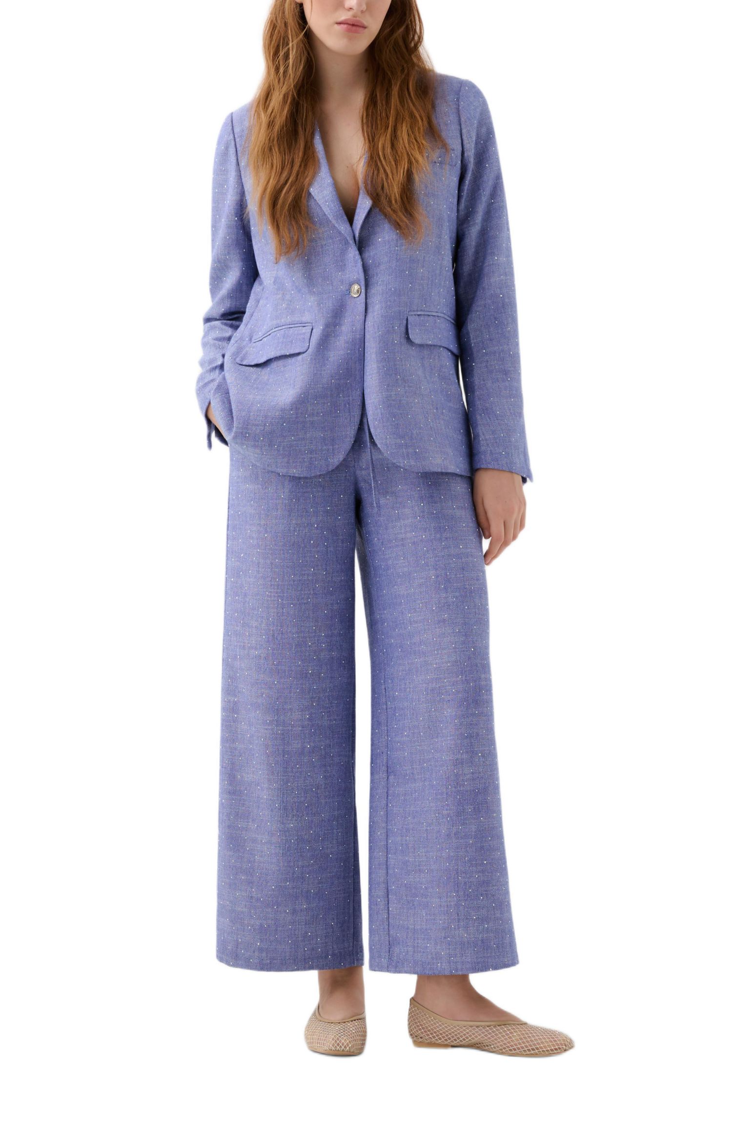 Women's Linen Studs Blazer