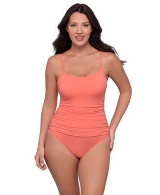 Women's Smoothing and Sculpting Classic Shirred-Front One-Piece Swimsuit