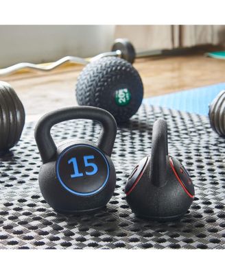 BalanceFrom Wide Grip Kettlebell Fitness Exercise Weights, 5, 10, and 15 Pounds