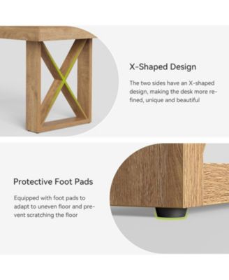 Rectangle Dining Table for 4-6 People, Farmhouse Thick Appearance Design, Rectangular Kitchen Dinner Table