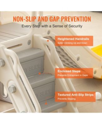 Toddler Slide, Kid Slide for Toddlers with Climbable Ladders & Bus Playhouse, Indoor Outdoor Slide Playset for Kids