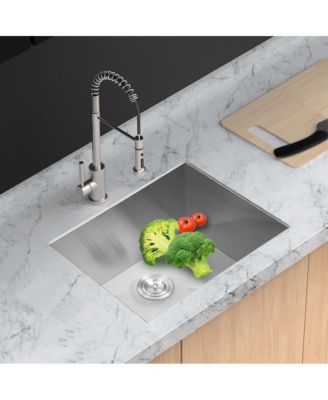 21" x 18" x 12" Undermount Laundry Sink, Stainless Steel, Deep Single Bowl, 16-Gauge Utility Tub