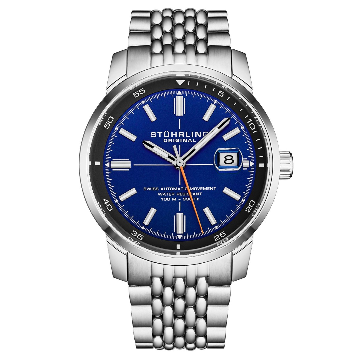 Мужские часы Stuhrling Trackmaster 1026 автоматические на стальном браслете 42мм — фото 2