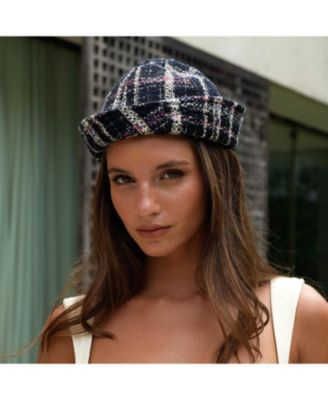 The Olive Sailor Hat in Black Tweed