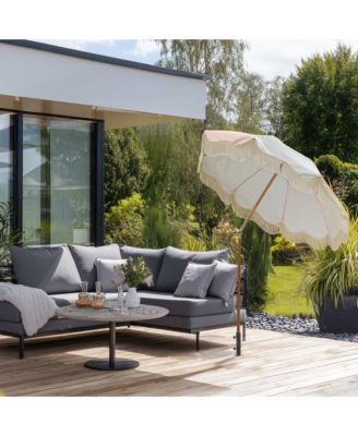 Patio Umbrella Stand Stainless Steel Deck Mount Parasol Base for Granite Outdoor Railing Balcony Courtyard Poolside