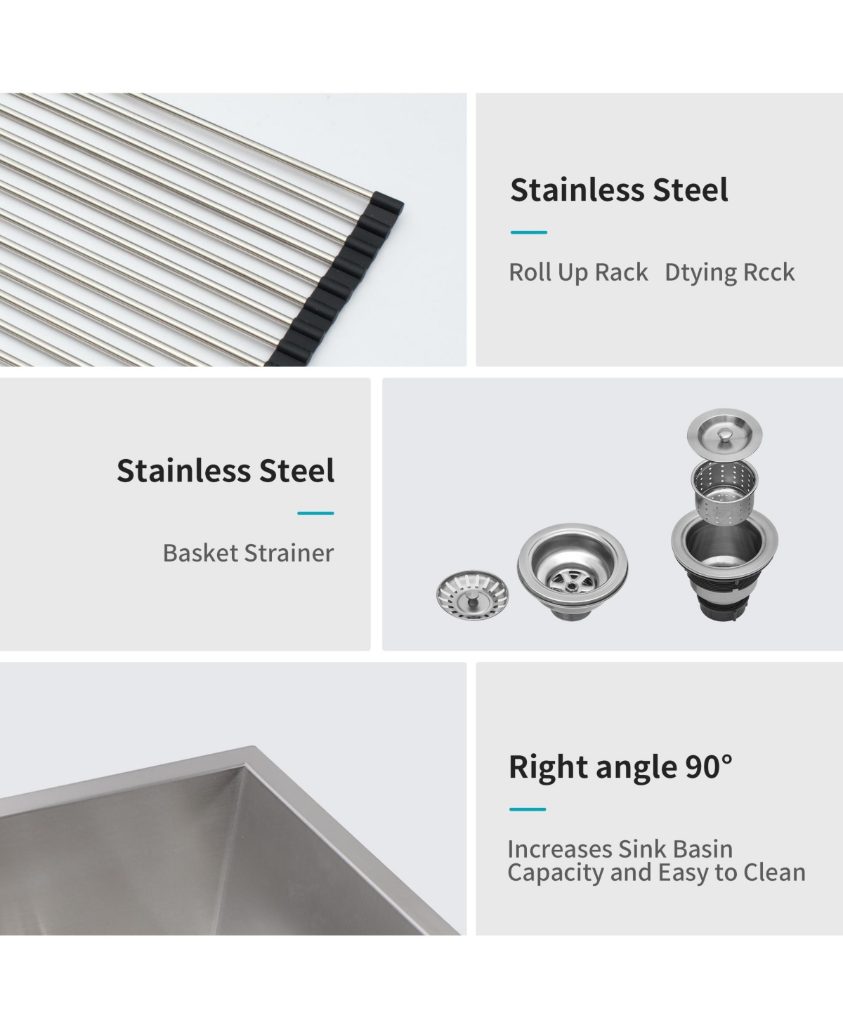 flynama 30x19x10inch Undermount Double Bowl Kitchen Sink Stainless Steel 16 Gauge 60 and 40