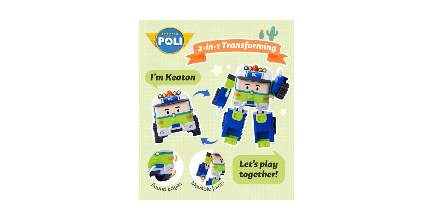 Детские фигурки Robocar Poli 4" Transforming Robot - Keaton Emergency Rescue Vehicle Action Figures Kids Educational Pretend Play Toy, цвет: Разноцветный — фото 5