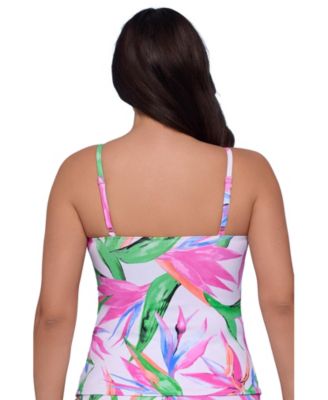 Women's S3 Smoothing Classic Shirred-Front Tankini Swimsuit Top