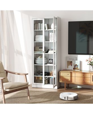 Metal Kitchen Pantry Cabinet - Storage with 5 Adjustable Shelves, Freestanding Cabinet for Kitchen, Living Room