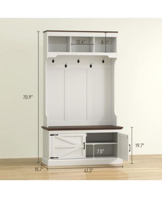 Hall Tree with Shoe Storage, Coat Rack with Shoe Bench,