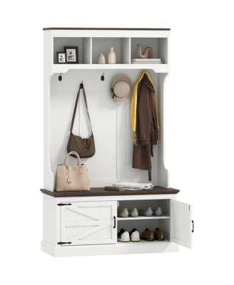 Hall Tree with Shoe Storage, Coat Rack with Shoe Bench,
