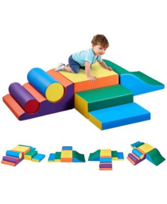 Foam Climbing Toys, 7-Piece Set, PU Leather Soft Play Blocks, Indoor Climb & Crawl Set, Easy Clean, 6M-3Y