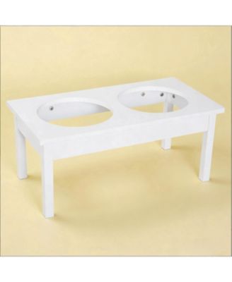 23 in. Wide Dog Bowls Elevated Feeding Station in White