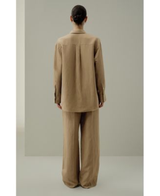 Women's Oversized Silk-Linen Blend Shirt