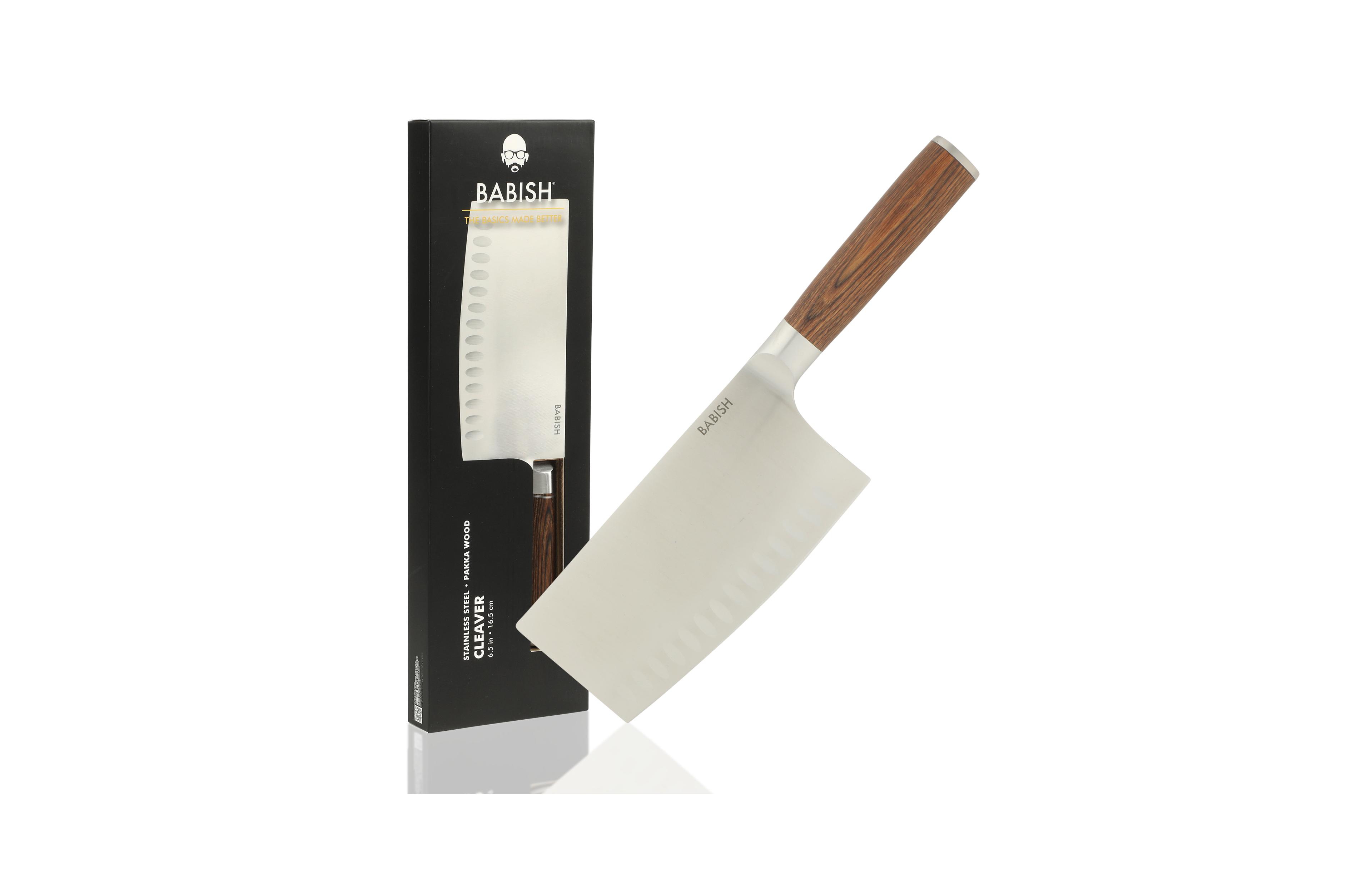 Babish High-Carbon 1.4116 German Steel 6.5 Inch Full Tang, Forged Clever Knife