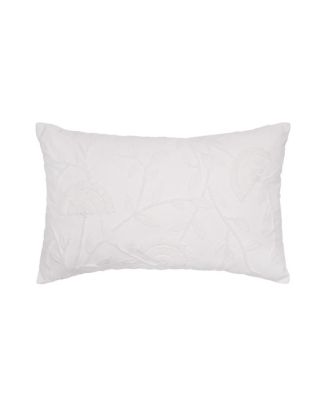 Runa Botanical White Throw Pillow for Bed or Sofa Accent Decor