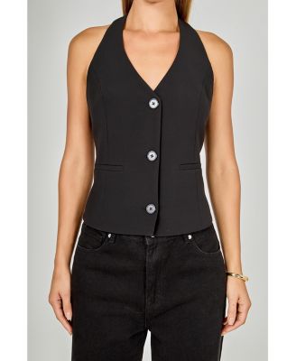 Women's Halter Neck Open Back A-Line Vest