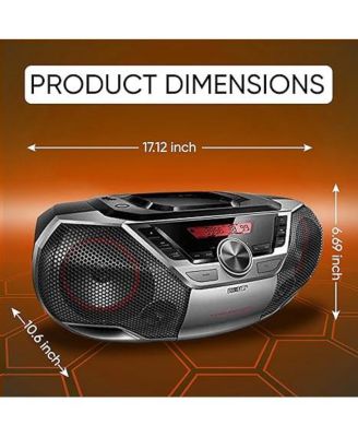 Phillips AZ700T CD Soundmachine, Portable Stereo Boombox With 12W Sound, USB Input For Playback, Headphone Jack, And Easy-To-Read LCD