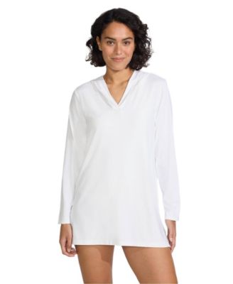 Women's SunShade UPF 50 Hooded Mini Swim Swim Cover-Up Dress