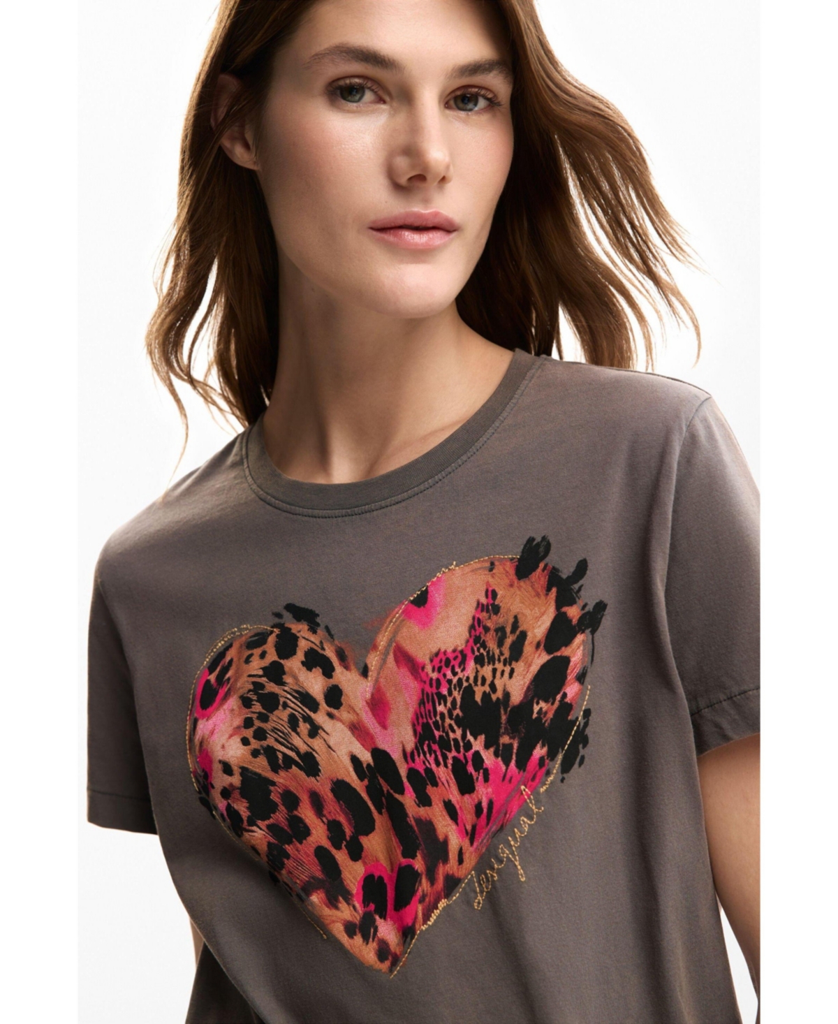 Desigual Women's Tiger heart T-shirt